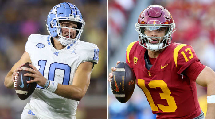 North Carolina quarterback Drake Maye and USC quarterback Caleb Williams will likely be the top two picks in the 2024 NFL draft.